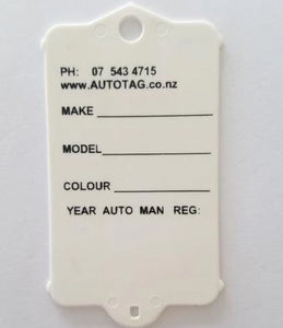 Mark I Automotive Key Tag White